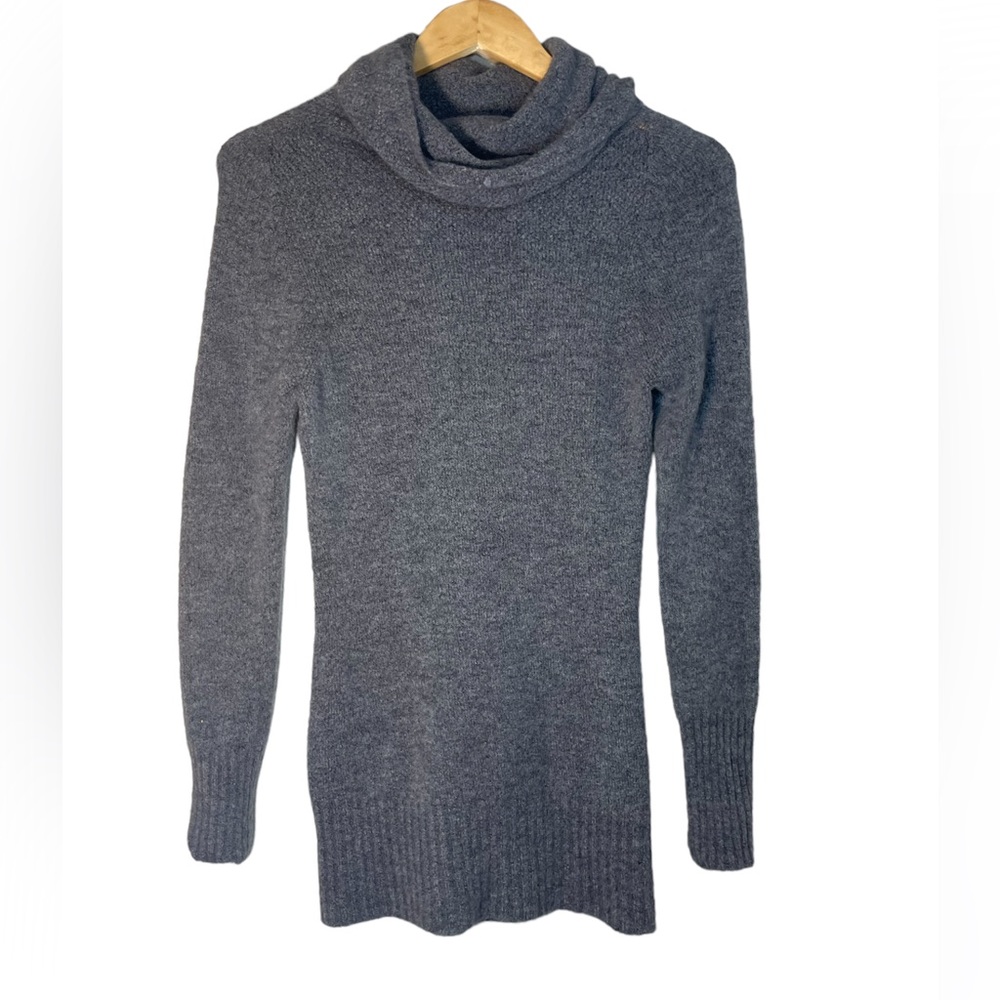 Motivi Gray Wool Blend Turtle Neck Sweater Dress Medium